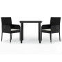 Set comedor de jardín 3 pzas con cojines ratán sintético negro de , Conjuntos de jardín - Ref: Foro24-3185155, Precio: 181,35...