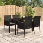 Set de muebles jardín 5 pzas con cojines ratán sintético negro von , Gartensets - Ref: Foro24-3185157, Preis: 357,57 €, Rabat...