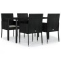Set de muebles jardín 5 pzas con cojines ratán sintético negro von , Gartensets - Ref: Foro24-3185157, Preis: 357,57 €, Rabat...