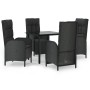 Set de muebles jardín 5 pzas con cojines ratán sintético negro by , Garden sets - Ref: Foro24-3185195, Price: 552,53 €, Disco...