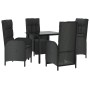 Set de muebles jardín 5 pzas con cojines ratán sintético negro by , Garden sets - Ref: Foro24-3185195, Price: 552,53 €, Disco...