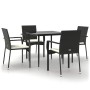 Set de muebles jardín 5 pzas con cojines ratán sintético negro by , Garden sets - Ref: Foro24-3185120, Price: 349,21 €, Disco...