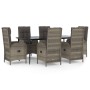 Set comedor jardín 7 pzas y cojines ratán sintético negro gris by , Garden sets - Ref: Foro24-3185183, Price: 979,33 €, Disco...