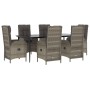 Set comedor jardín 7 pzas y cojines ratán sintético negro gris by , Garden sets - Ref: Foro24-3185183, Price: 979,33 €, Disco...