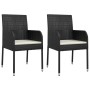 Set comedor de jardín 3 pzas con cojines ratán sintético negro de , Conjuntos de jardín - Ref: Foro24-3185143, Precio: 194,96...