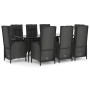 Set de comedor de jardín 9 pzas y cojines ratán sintético negro by , Garden sets - Ref: Foro24-3185174, Price: 1,00 €, Discou...