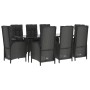 Set de comedor de jardín 9 pzas y cojines ratán sintético negro by , Garden sets - Ref: Foro24-3185174, Price: 1,00 €, Discou...