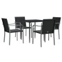 Juego comedor jardín 5 piezas y cojines ratán sintético y acero by , Garden sets - Ref: Foro24-3186940, Price: 313,72 €, Disc...