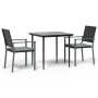 Juego comedor jardín 3 piezas y cojines ratán sintético y acero by , Garden sets - Ref: Foro24-3187001, Price: 205,40 €, Disc...