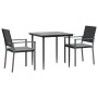 Juego comedor jardín 3 piezas y cojines ratán sintético y acero by , Garden sets - Ref: Foro24-3187001, Price: 205,40 €, Disc...