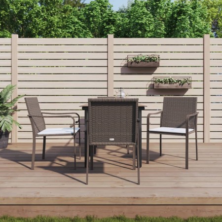 Juego comedor jardín 5 piezas y cojines ratán sintético y acero by , Garden sets - Ref: Foro24-3186954, Price: 279,39 €, Disc...