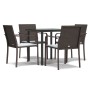 Juego comedor jardín 5 piezas y cojines ratán sintético y acero by , Garden sets - Ref: Foro24-3186954, Price: 279,39 €, Disc...