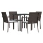 Juego comedor jardín 5 piezas y cojines ratán sintético y acero by , Garden sets - Ref: Foro24-3186954, Price: 279,39 €, Disc...