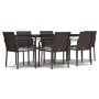 Juego comedor jardín 7 piezas y cojines ratán sintético y acero von , Gartensets - Ref: Foro24-3186949, Preis: 497,48 €, Raba...