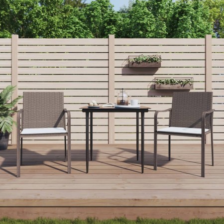 Juego comedor jardín 3 piezas y cojines ratán sintético y acero von , Gartensets - Ref: Foro24-3186937, Preis: 202,95 €, Raba...