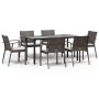 Juego comedor jardín 7 piezas y cojines ratán sintético y acero by , Garden sets - Ref: Foro24-3186994, Price: 527,37 €, Disc...