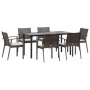 Juego comedor jardín 7 piezas y cojines ratán sintético y acero by , Garden sets - Ref: Foro24-3186994, Price: 527,37 €, Disc...