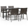 Juego comedor jardín 5 piezas y cojines ratán sintético y acero by , Garden sets - Ref: Foro24-3186989, Price: 393,47 €, Disc...