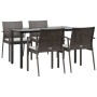 Juego comedor jardín 5 piezas y cojines ratán sintético y acero by , Garden sets - Ref: Foro24-3186989, Price: 393,47 €, Disc...