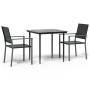 Juego de comedor para jardín 3 piezas ratán sintético y acero von , Gartensets - Ref: Foro24-3187003, Preis: 193,54 €, Rabatt: %