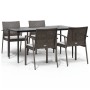 Juego comedor jardín 5 piezas y cojines ratán sintético y acero de , Conjuntos de jardín - Ref: Foro24-3186977, Precio: 416,6...