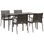 Juego comedor jardín 5 piezas y cojines ratán sintético y acero de , Conjuntos de jardín - Ref: Foro24-3186977, Precio: 416,6...