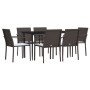 Juego comedor jardín 7 piezas y cojines ratán sintético y acero von , Gartensets - Ref: Foro24-3186942, Preis: 406,55 €, Raba...