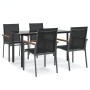 Juego de comedor para jardín 5 piezas acero y textilene negro von , Gartensets - Ref: Foro24-3187043, Preis: 324,07 €, Rabatt: %