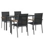 Juego de comedor para jardín 5 piezas acero y textilene negro von , Gartensets - Ref: Foro24-3187043, Preis: 324,07 €, Rabatt: %