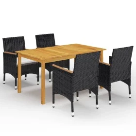 Black 5-Piece Garden Dining Set by vidaXL, Garden sets - Ref: Foro24-3067769, Price: 364,98 €, Discount: %