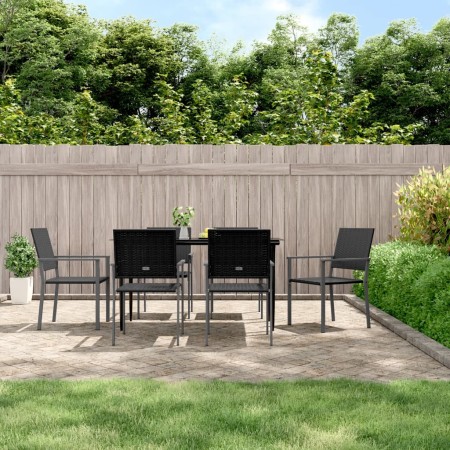 Juego de comedor para jardín 7 piezas ratán sintético y acero von , Gartensets - Ref: Foro24-3187008, Preis: 360,59 €, Rabatt: %