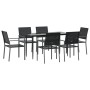 Juego de comedor para jardín 7 piezas ratán sintético y acero von , Gartensets - Ref: Foro24-3187008, Preis: 360,59 €, Rabatt: %