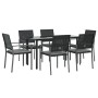 Juego comedor jardín 7 piezas y cojines ratán sintético y acero by , Garden sets - Ref: Foro24-3187022, Price: 374,36 €, Disc...