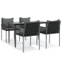 Juego comedor jardín 5 piezas y cojines ratán sintético y acero von , Gartensets - Ref: Foro24-3187055, Preis: 458,80 €, Raba...