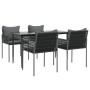 Juego comedor jardín 5 piezas y cojines ratán sintético y acero de , Conjuntos de jardín - Ref: Foro24-3187055, Precio: 452,07 €