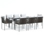 Juego comedor jardín 9 piezas y cojines ratán sintético y acero von , Gartensets - Ref: Foro24-3187062, Preis: 761,03 €, Raba...