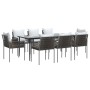 Juego comedor jardín 9 piezas y cojines ratán sintético y acero von , Gartensets - Ref: Foro24-3187062, Preis: 761,03 €, Raba...