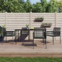Set comedor jardín 5 pzas y cojines acero ratán sintético negro by , Garden sets - Ref: Foro24-3187069, Price: 410,40 €, Disc...