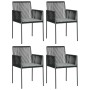 Set comedor jardín 5 pzas y cojines acero ratán sintético negro by , Garden sets - Ref: Foro24-3187069, Price: 410,40 €, Disc...