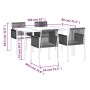 Set comedor jardín 5 pzas y cojines acero ratán sintético negro by , Garden sets - Ref: Foro24-3187069, Price: 410,40 €, Disc...