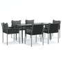 Juego comedor jardín 7 piezas y cojines ratán sintético y acero von , Gartensets - Ref: Foro24-3187060, Preis: 642,53 €, Raba...