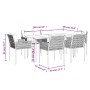 Juego comedor jardín 7 piezas y cojines ratán sintético y acero von , Gartensets - Ref: Foro24-3187060, Preis: 642,53 €, Raba...