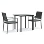Juego comedor jardín 3 piezas y cojines ratán sintético y acero by , Garden sets - Ref: Foro24-3187017, Price: 185,74 €, Disc...