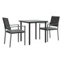 Juego comedor jardín 3 piezas y cojines ratán sintético y acero by , Garden sets - Ref: Foro24-3187017, Price: 185,74 €, Disc...