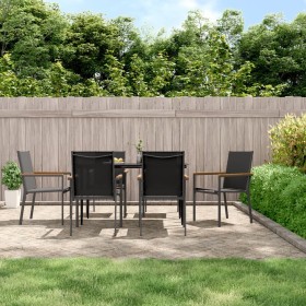 Juego de comedor para jardín 7 piezas acero y textilene negro von , Gartensets - Ref: Foro24-3187036, Preis: 416,92 €, Rabatt: %