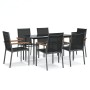 Juego de comedor para jardín 7 piezas acero y textilene negro by , Garden sets - Ref: Foro24-3187036, Price: 406,44 €, Discou...