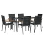 Juego de comedor para jardín 7 piezas acero y textilene negro by , Garden sets - Ref: Foro24-3187036, Price: 406,44 €, Discou...