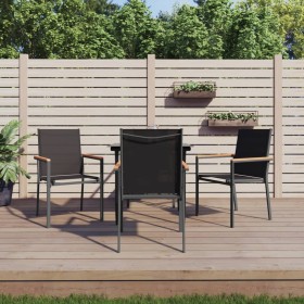 Juego de comedor para jardín 5 piezas acero y textilene negro von , Gartensets - Ref: Foro24-3187034, Preis: 286,26 €, Rabatt: %