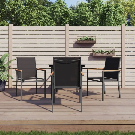 Juego de comedor para jardín 5 piezas acero y textilene negro von , Gartensets - Ref: Foro24-3187034, Preis: 286,26 €, Rabatt: %