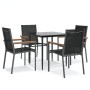 Juego de comedor para jardín 5 piezas acero y textilene negro von , Gartensets - Ref: Foro24-3187034, Preis: 286,26 €, Rabatt: %